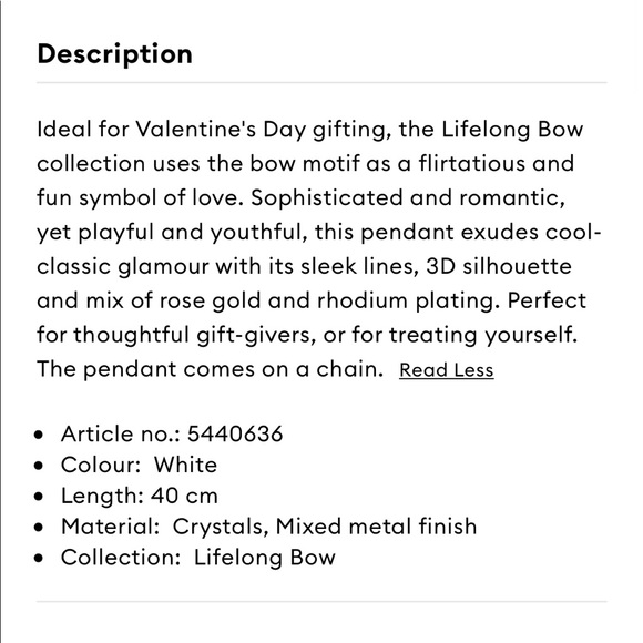 Swarovski Bow Necklace - Picture 9 of 9